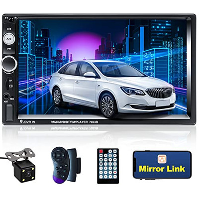 Camecho 7 Zoll Touchscreen Doppel DIN Autoradio mit Rückfahrkamera
