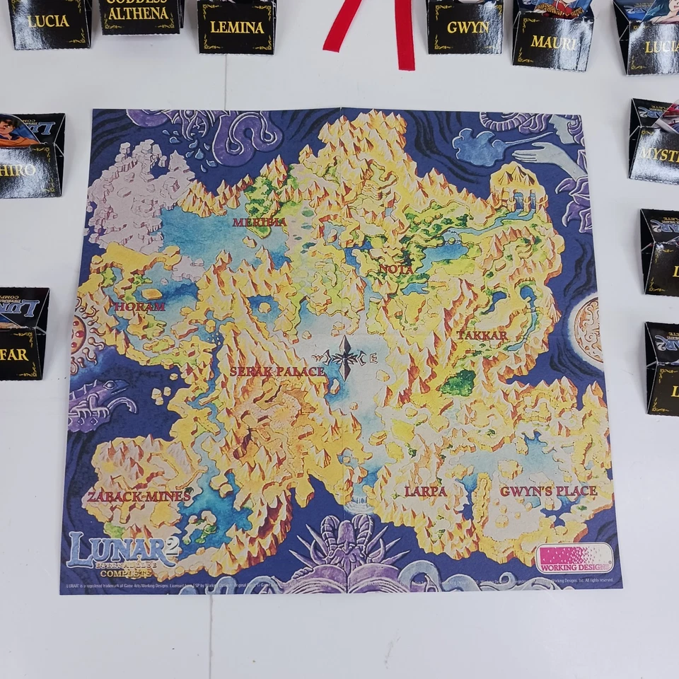 Lunar 2 Eternal Blue PS1 в твердом переплете руководство книга карта Standees - без игры - Изображение 2 из 4