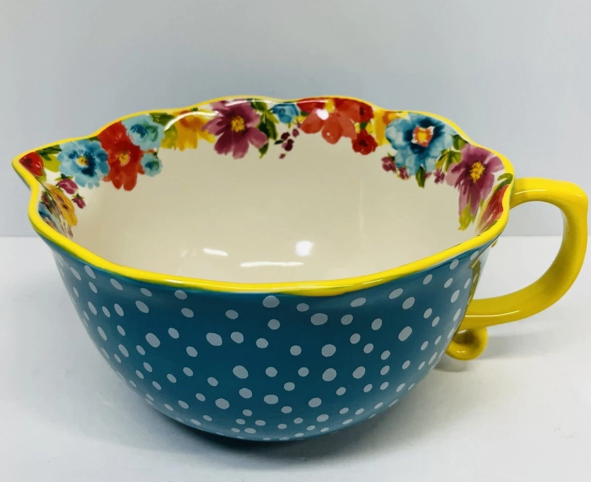 Pioneer Woman Breezy Blossom Batter 3.8 Qt Mixing Bowl Spout Handle Stoneware
Opens in a new window