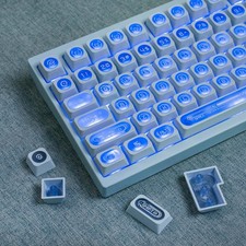 136 Keys PBT Keycaps Cherry Profile Shine Through Set Fit Mechanical Keyboard