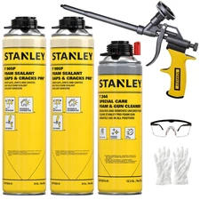 Stanley F905P Gaps & Cracks Pro Gun Foam 24oz, 2 Pack - Gun Included Set