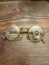 Vintage 90s Dead stock Round Gold Wire Rim Nickel Silver Frame Eyeglasses