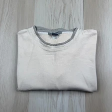 Zegna Sports Mens Cream Cotton Outdoor Comfort Long Sleeve Crew T-Shirt Size XL