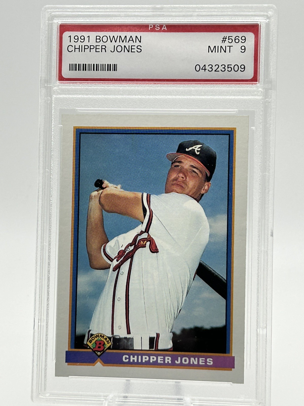 1991 Bowman Chipper Jones Rookie #569 PSA 9 Atlanta Braves