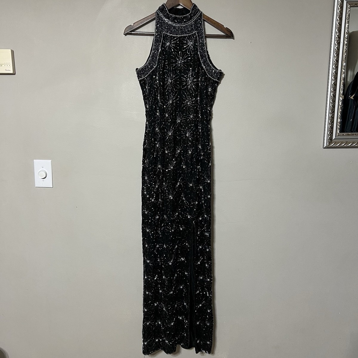 princess polly baby blue dress Backless Maxi Dress with Shell Trim | Plunge Neckline main image 0