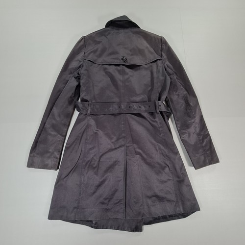 Burberry Womens Trench Coat Black 10 UK Belted Slim Fit Classic Military - Picture 10 of 11