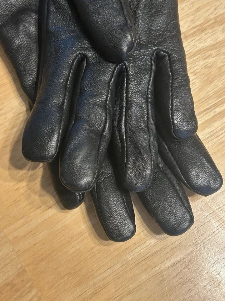 Guantes Charter Club de cuero para mujer con puños de piel sintética talla M Foto 3 de 4