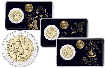 Frankreich 2 Euro 2019 Asterix & Obelix Cu/Ni st Blister Coincard 60 Jahre CC