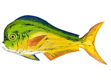 20” MAHI MAHI DOLPHIN Fish WALL ART TROPICAL NAUTICAL PATIO TIKI BAR HOME DECOR