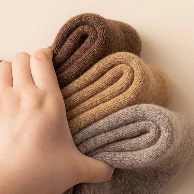 Men 95%Merino Wool Crew Cushioned Warm Thermal Thicken Fleece Boots Socks 5Pairs