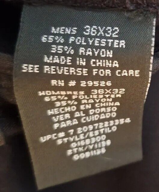 George Black Work Dress Pants 36x32 RN 29526 UPC 7 George Black Work Dress Pants 36x32 RN 29526 UPC 7