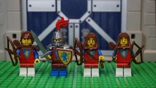 LEGO Castle/Fantasy - 3 Archers and 1 Knight Captain - Lion Knight Minifigures
