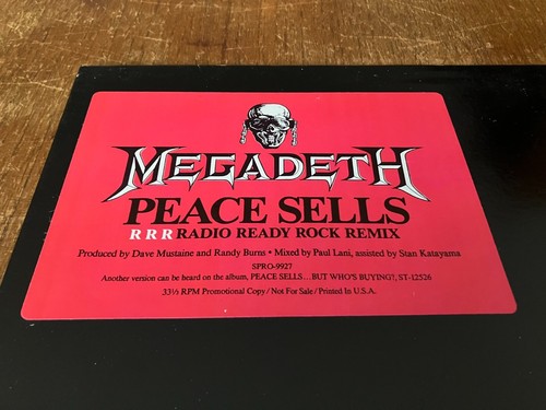 MEGADETH Peace Sells 12" US PROMO Maxi-Single Vinyl 1986 RARE - Picture 2 of 4