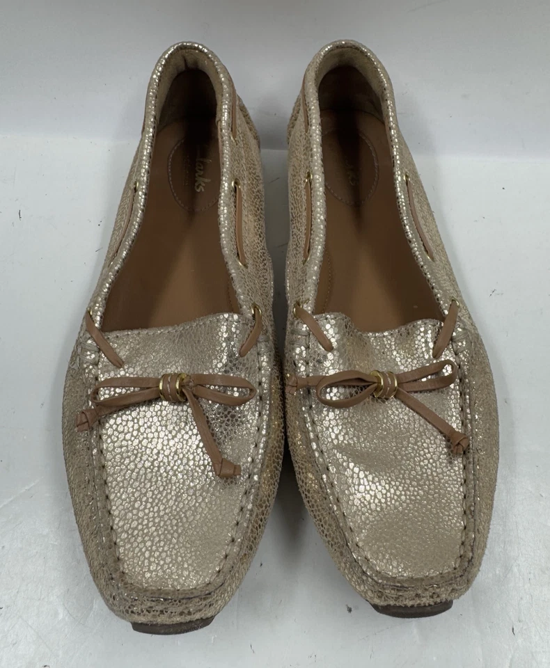 Clarks Dunbar Zapatos de Corredor Para Mujer 7 Dorado Informal Sin Cordones Mocasines Planos Mocasines Foto 4 de 4