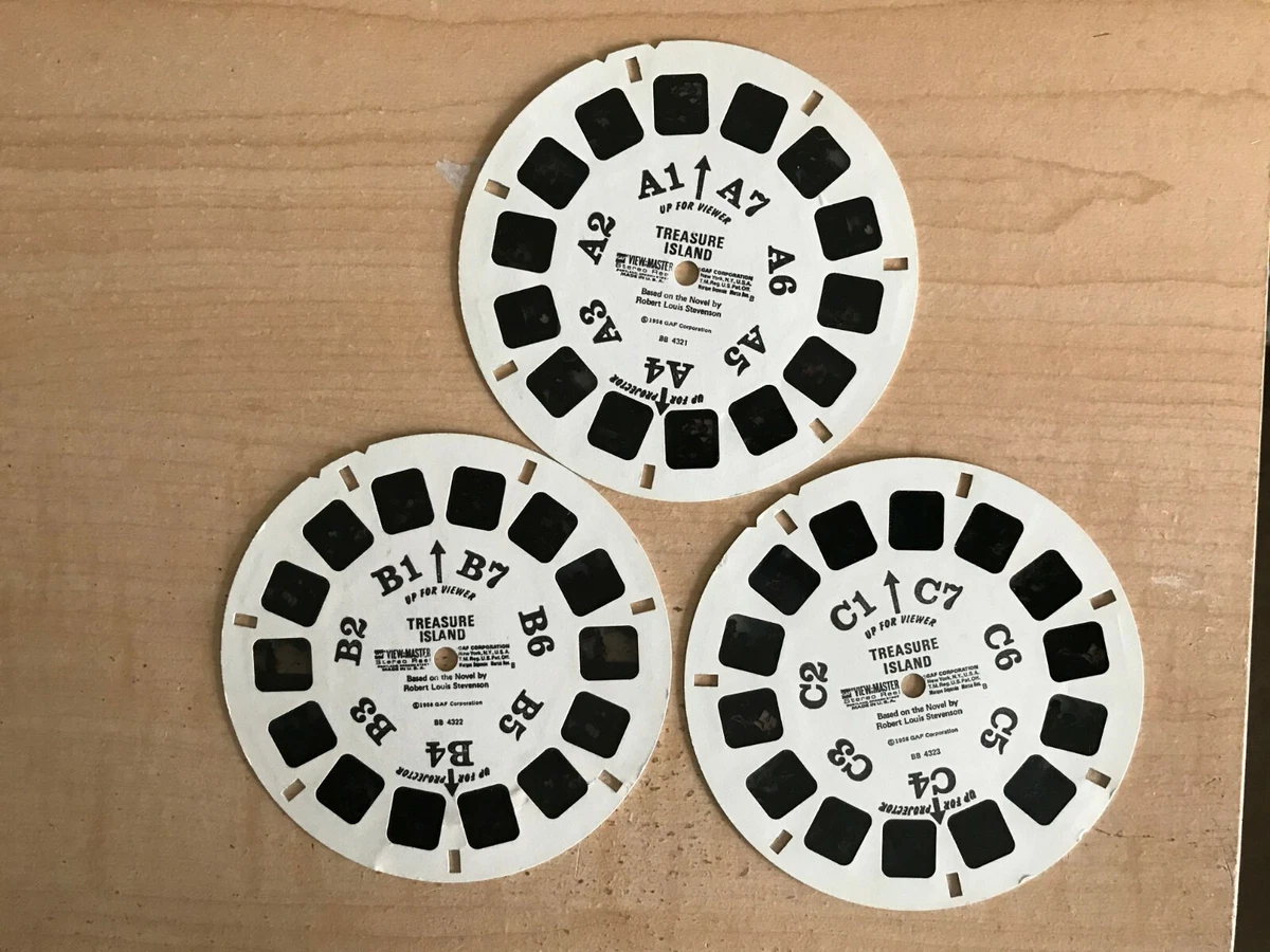 Vintage View-Master Treasure Island Classic Tales 3 Reel Set Packet BB 432