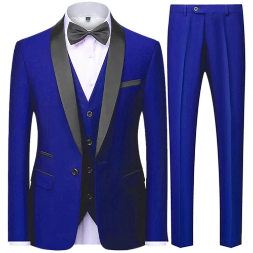 Ensemble de 3 pièces costume de mariage homme manteau pantalon gilet robe de marié blazers veste pantalon - Photo 36/52