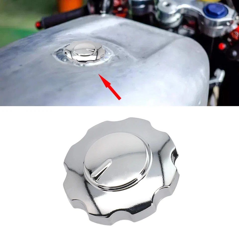 Universal Motorcycle Parts Gas Fuel Tank Cap Cover Locking w/ 2 Keys Accessories Foto 3 de 4