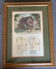 Architecture Print  1887 Scientific American Queen Anne “A Cottage For $2500”