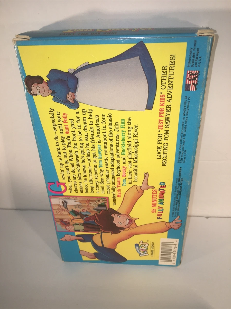 Just For Kids All New Adventures Of Tom Sawyer Paint The Day Away VHS Animated