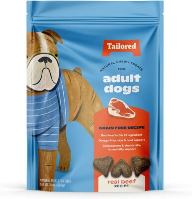 Tailored Pet - Real Beef Soft Chewy Dog Treats Mobility Cognitive Skin Coat 1lb