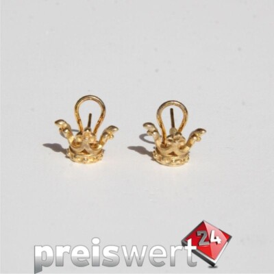 Drachenfels Gold-Plated Earrings Ear Clips 'Crown' NEW