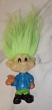 Troll Doll 1993 Burger King BK Kids GLOW IN DARK Green Hair 3" Vintage JAWS