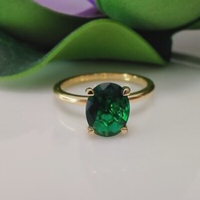 1.91 Ct Oval Ct Green moissanite Prong Set Engagement Party Ring 10k Yellow Gold