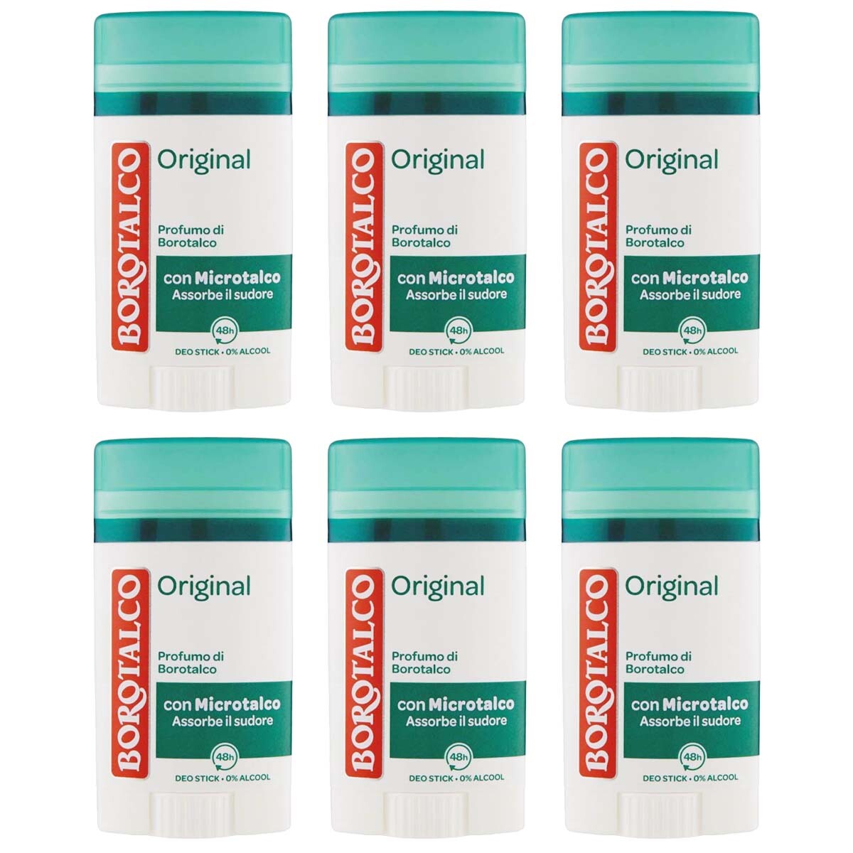 6pz Borotalco Original deodorante stick profumo di borotalco 40ml