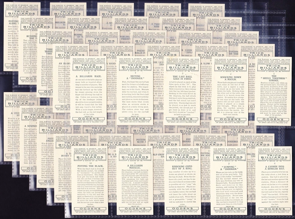 Ogdens TRICK BILLIARDS 1934 Set Of 50 *VG/Excellent Condition* - Image 2 of 2