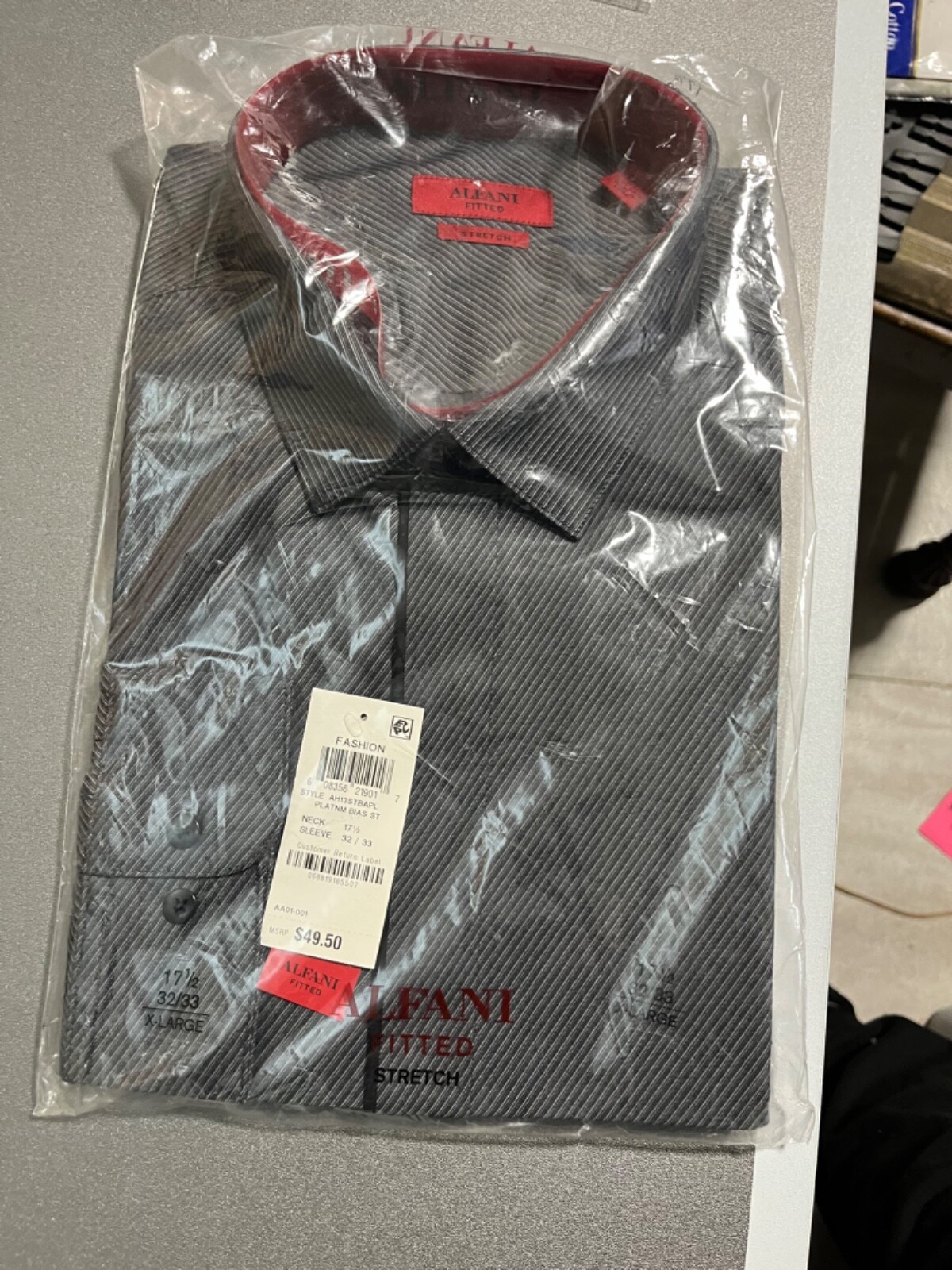 ALFANI mens slim fit dress shirt new premium cotton