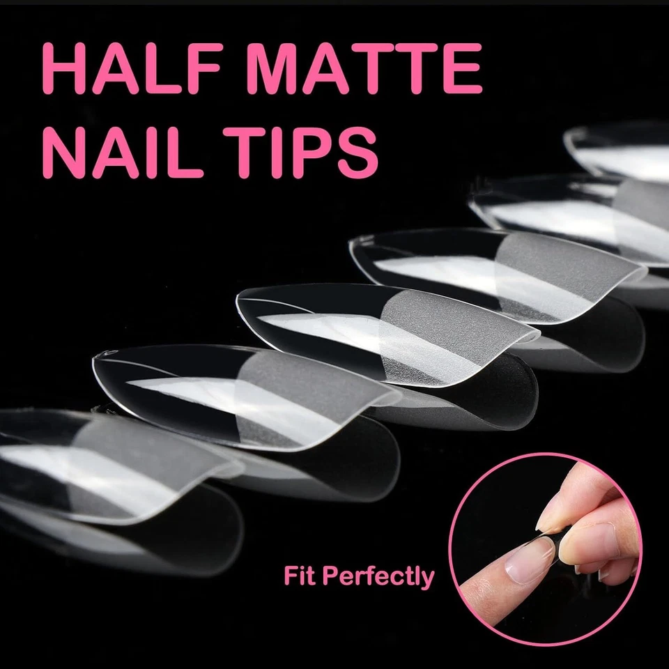 💚TIP TIPS UNGHIE FINTE 550 PEZZI NAIL ART MANDORLA RICOSTRUZIONE GEL 11 TAGLIE - Immagine 4 di 4