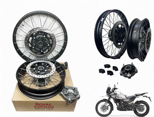 BLACK TUBELESS SPOKED WHEELS FRONT & REAR FIT FOR ROYAL ENFIELD HIMALAYAN 450 - Bild 4 von 7