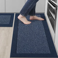  Kitchen Rugs and Mats Set of 2 Non-Slip Kitchen Mats for Floor, Absorbent and 