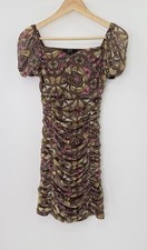 Forever 21 Butterfly Mesh Lined Bodycon Mini Dress Size M 90s Retro Y2K Vibes