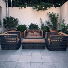 Garden Seater Set  , Garden Bench , Corner Sofa Bench , Rattan Seat