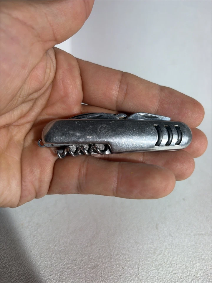 Navaja de Bolsillo Multiherramienta GE General Electric De Colección Acero Inoxidable Publicidad Foto 3 de 4