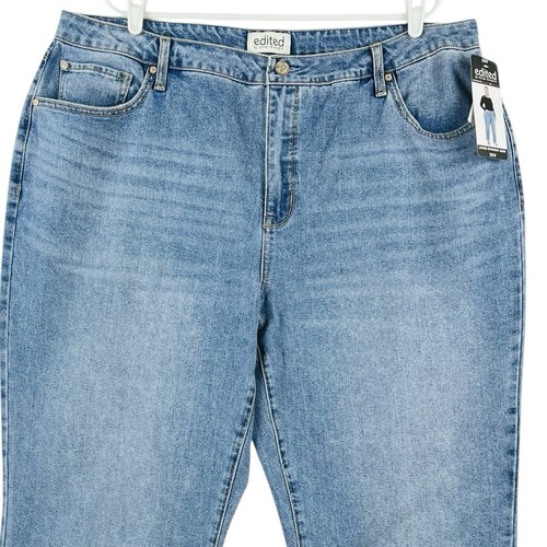 Edited by Remi Bader Damen Denim Jeans Übergröße 20 W lockere Passform gerades Bein neu mit Etikett - Bild 3 von 12