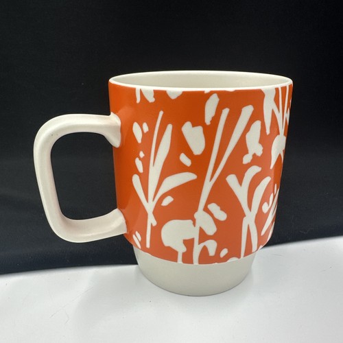 STARBUCKS Floral Mug Orange and White Spring 2016 12 oz Coffee Mug •PRISTINE• - Picture 4 of 15
