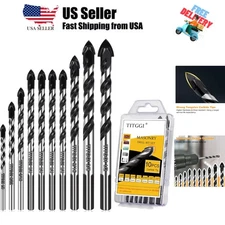 Professional Masonry Drill Bit Set 10PCS for Glass/Brick/Plastic/Cement/Wood/...