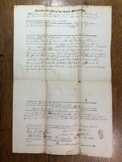 1847 LAND SALES DOCUMENT in Chichester Merrick Co. New Hampshire $10.00