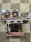 Funko Pop Lot Of 4 Star Wars  Grogu, Rey, Luke Skywalker Chase, Bastila Shan