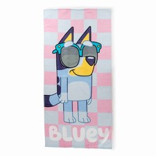 Bluey Character Cool Checks Kid's 28 x 58" Super Soft Cotton Beach Towel
