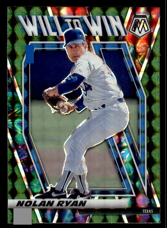 Nolan Ryan 2021 Panini Mosaic Will to Win Green #WTW9 Texas Rangers ESE