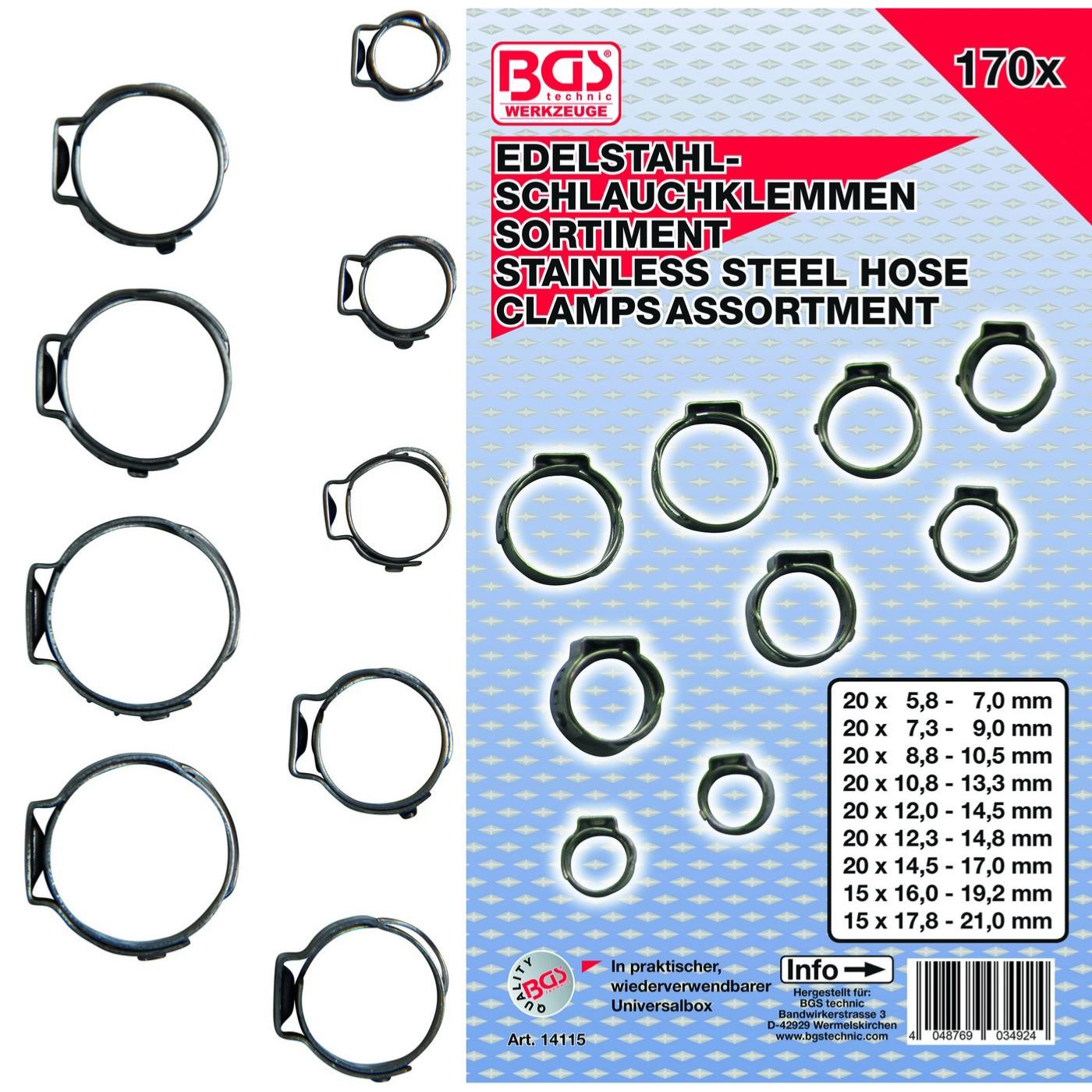 Colliers de durite inox type Oetiker BGS Technic pour étanchéité absolue