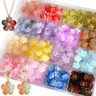 50PCS Colorful Flower Beads Charm Bulk for Jewelry Making Cute Floral Charms Spa