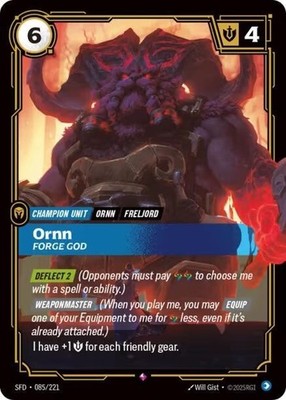 Riftbound Ornn, Forge God (V.1 - Rare) Spiritforged, League of Legends, NM