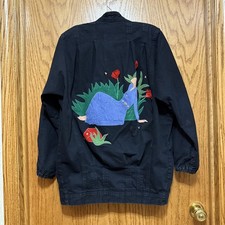 J. Connor Original Jean Jacket~Women S~Appliqué Studs Made In USA Wearable Art