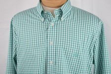 BROOKS BROTHERS Large Men's NON-IRON Button Down Shirt Green Gingham