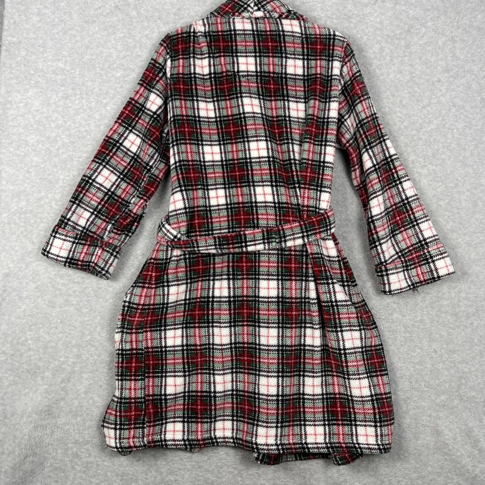 Bata de felpa para mujer Lauren Ralph Lauren talla M tartán a cuadros logotipo clásico preppy Foto 2 de 4