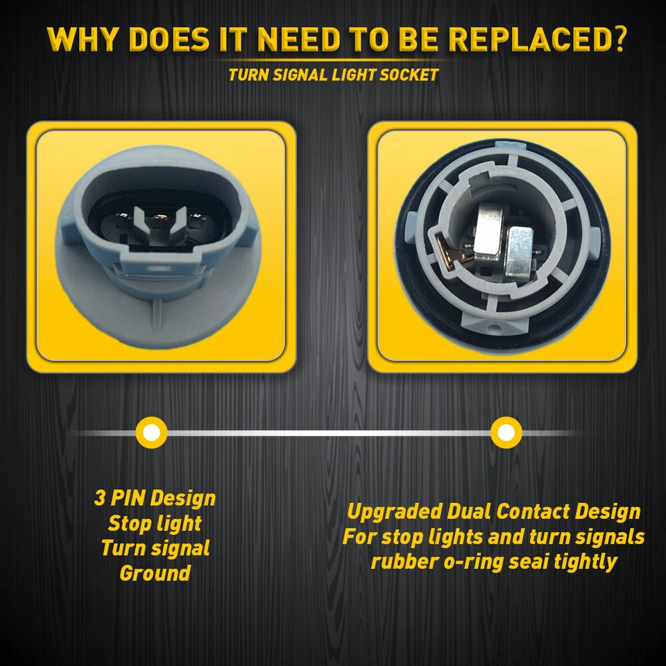 2 Front Turn Signal Light Socket Connector Harness W/ 3-Wire Kit For Honda Civic - Изображение 4 из 4